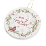 MyArtsyGift - Personalized Round Christmas Ornaments Customized Ceramic Circular, A Christmas Weekend, Made in USA