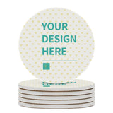 MyArtsyGift - 4pcs Custom Round Ceramics Coasters Personalized for Drink Add Your Image Text Logo Coasters with Cork Base for Coffee Cup Home Office
