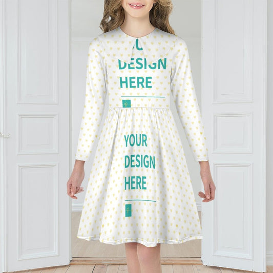 MyArtsyGift - Custom Long Sleeve Dresses for Kids Toddler Girls