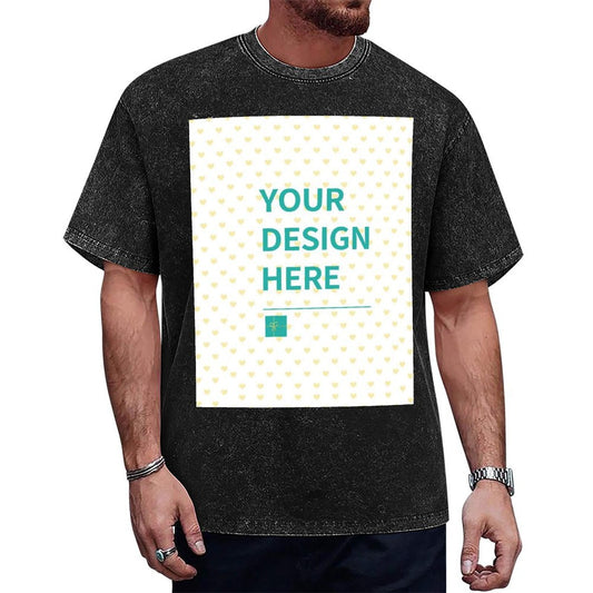 MyArtsyGift - Custom Cotton T-Shirt for Men Personalized Short Sleeve Tee Made in USA
