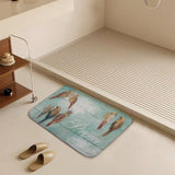 MyArtsyGift - Coral Velvet Bath Rugs Non Slip Door Rug Dries Quickly Floor Carpet for Bathroom Kitchen Dining Room Bedroom