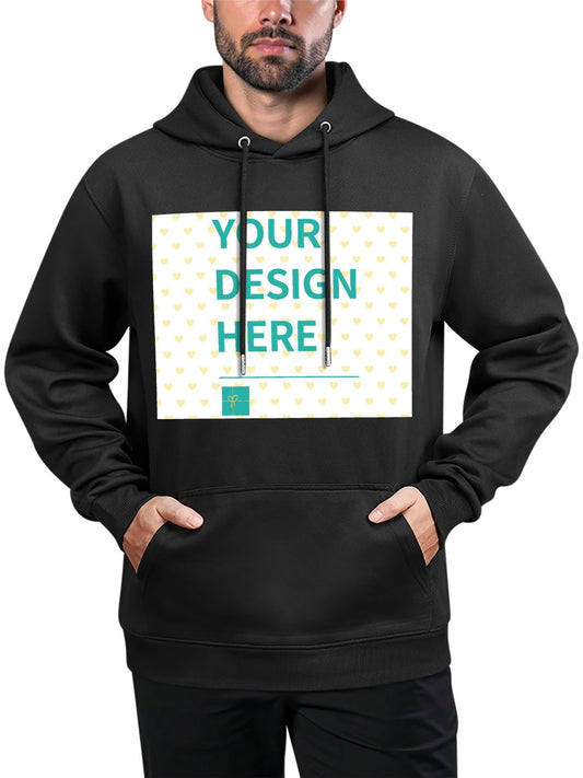 Custom Fleece Pullover Hoodie - Front Print - Ships from Canada