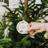 MyArtsyGift - Personalized Round Christmas Ornaments Customized Ceramic Circular, A Christmas Weekend, Made in USA