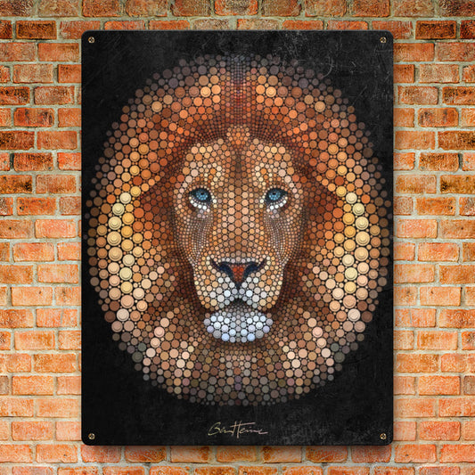 Lion - Digital Circlism (© Ben Heine) Personalized Metal Sign (Made in USA)