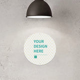 Customizable round aluminum plaque with Your Design Here, personalized gifts.