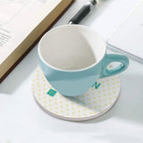 MyArtsyGift - 4pcs Custom Round Ceramics Coasters Personalized for Drink Add Your Image Text Logo Coasters with Cork Base for Coffee Cup Home Office