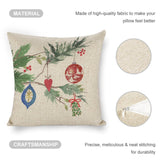 MyArtsyGift - 18"x18" Christmas Pillow Covers,  Cotton Linen Throw Pillow Cases Square Cushion Cover for Sofa, Couch, Bed and Car