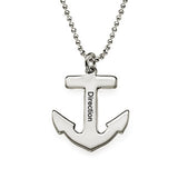 MyArtsyGift - Personalized Anchor Necklace for Men Custom Nautical Necklace Sailors Jewelry Gifts for Women