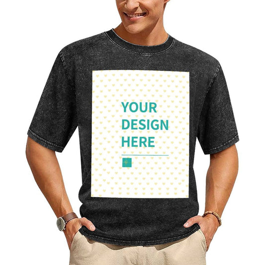 MyArtsyGift - Custom Cotton T-Shirt for Men Personalized Short Sleeve Tee Made in USA