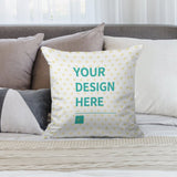 Personalized golden velvet pillowcase set for living room, featuring 'YOUR DESIGN HERE' and heart pattern.