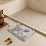 MyArtsyGift - Coral Velvet Bath Rugs Non Slip Door Rug Dries Quickly Floor Carpet for Bathroom Kitchen Dining Room Bedroom