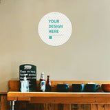 Customizable round aluminum plaque with your design, perfect gift for cafe decor and personalized gifts, made in USA