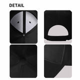 Black baseball cap hat detail view showing the cap's features, suitable for personalized gifts
