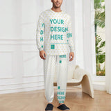 Personalized Men's Round Neck Pajama Set Custom Adult Pajamas Gift 180g