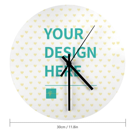 MyArtsyGift - Personalized Simplicity Wooden Wall Clock - Custom Round Clock for Home, Kitchen Housewarming Gift, Made in USA
