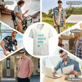 MyArtsyGift - Custom Men's Short Sleeve Dress Shirts Casual Lightweight Button Down Shirts Summer Tops with Pocket