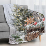 Winter Season Christmas Tree Flannel Blanket Made In USA