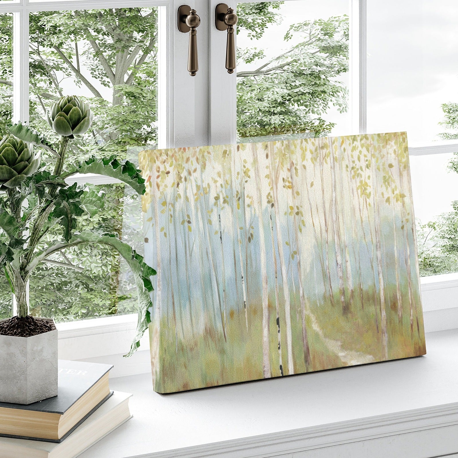 Canvas art print of birch trees, perfect wall art gift, made in USA