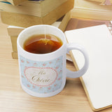 White ceramic Ma Chérie mug with floral design, perfect for gifting, Spring Fling.