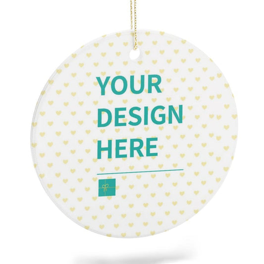 MyArtsyGift - Personalized Christmas Ornaments Customized Circle Ceramic Xmas Tree Decorations