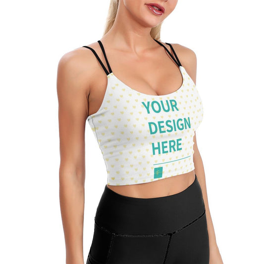 MyArtsyGift -  Custom Yoga Top for Women Girl's  Personalized  Sports Bras Workout Tank Tops (Multiple Images Available)