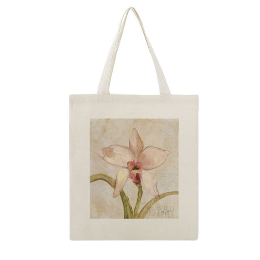 MyArtsyGift - Personalized Canvas Tote Bag for Women Cloth Cotton Bags for Shopping, Orchid, Made in USA