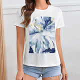 MyArtsyGift - Women's T-Shirt Graphic Print Short Sleeve Crewneck T-Shirt