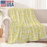 Cross Yellow Flannel Blanket Made In USA