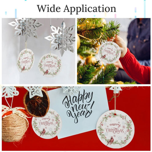 MyArtsyGift - Personalized Round Christmas Ornaments Customized Ceramic Circular, A Christmas Weekend, Made in USA