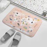 MyArtsyGift - Coral Velvet Bath Rugs Non Slip Door Rug Dries Quickly Floor Carpet for Bathroom Kitchen Dining Room Bedroom