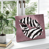 Leopard Kiss Pink Canvas Print Made In USA