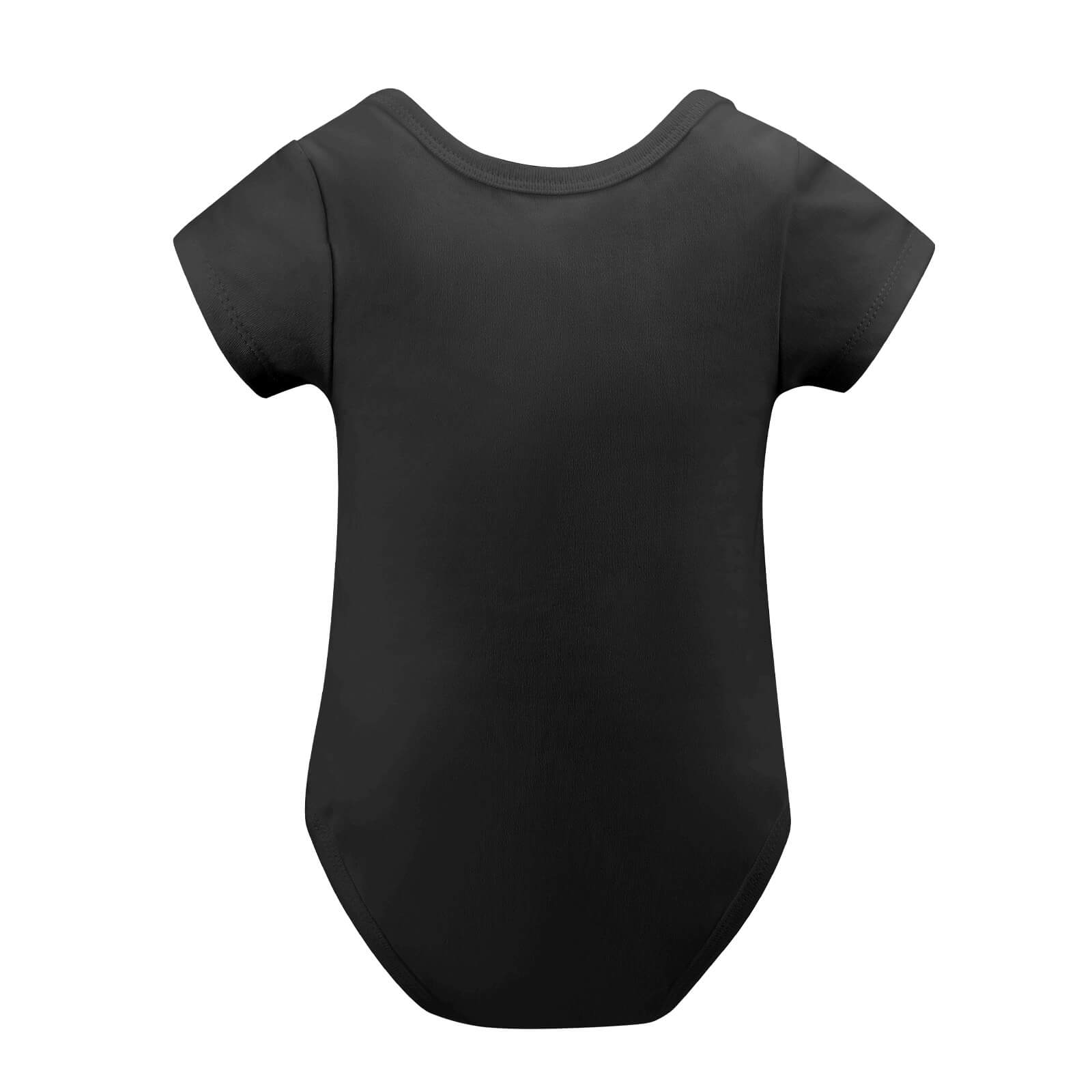 Black unisex baby bodysuit made of soft cotton, MyArtsyGift clothing for newborns and infants