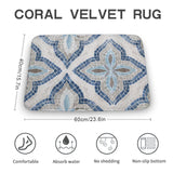 MyArtsyGift - Coral Velvet Bath Rugs Non Slip Door Rug Dries Quickly Floor Carpet for Bathroom Kitchen Dining Room Bedroom