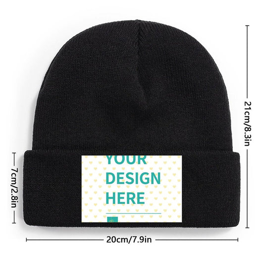 Custom Knit Beanie - Printed Patch - Ships from Canada