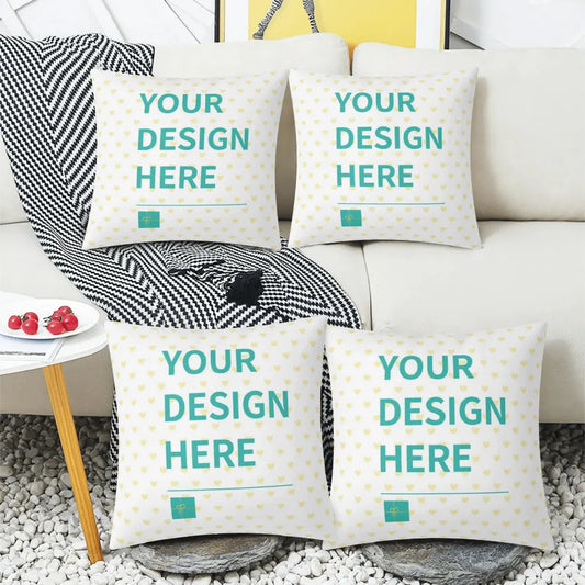 Custom Double Side Printing Pillow Cover for Men Women ,Set of 4 Square Throw Pillow Covers