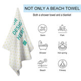 MyArtsyGift - Personalized Custom Beach Towel for Adults Men Women Customized Beach Accessories