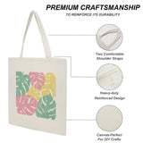 MyArtsyGift - Personalized Canvas Tote Bag for Women Cloth Cotton Bags for Shopping Monstera II Bright on White, Made in USA