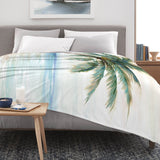 Beach Tropical Plant Coconut Tree Flannel Blanket for Sofa Couch Bed Made In USA