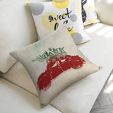 MyArtsyGift - 18"x18" Christmas Pillow Covers,  Cotton Linen Throw Pillow Cases Square Cushion Cover for Sofa, Couch, Bed and Car