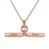 MyArtsyGift - Custom Name Necklace Personalized 3D Engraved Bar Chain Jewelry Gifts for Women Men