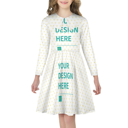 MyArtsyGift - Custom Long Sleeve Dresses for Kids Toddler Girls
