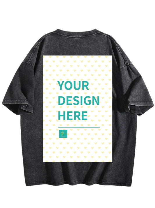 Custom 230g Washed Cotton T-Shirt - Back Print - Ships from Canada