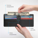 MyArtsyGift - Men's Leather Wallet Multiple Card Holder Bifold Stylish Wallet