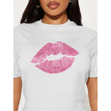 Pink Lips layers Classic Women's T-shirt Made In USA