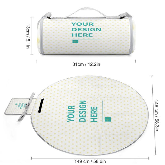 MyArtsyGift - パーソナライズされた大型ピクニックアウトドアブランケット、防水折りたたみ式ピクニックマット、ビーチ、キャンプ用芝生用
