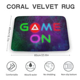 MyArtsyGift - Coral Velvet Bath Rugs Non Slip Door Rug Dries Quickly Floor Carpet for Bathroom Kitchen Dining Room Bedroom