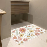 Flowers Entrance Doormat for Indoor or Outdoor Use Rubber Floor Mat