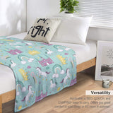 Rainbow Dream Fleece Blanket with Unicorns, Castles, and Rainbows. Soft, cozy and warm, suitable for bed, sofa, and camping.
