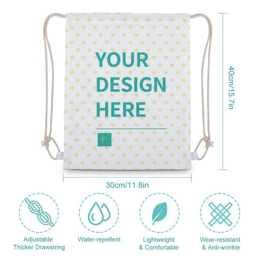 Custom Drawstring Backpacks Personalized Bag with Logo Text Great for Travelling Gym