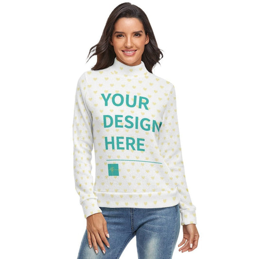 Custom Sweaters for Women Winter Fall Turtleneck Long Sleeve Shirts